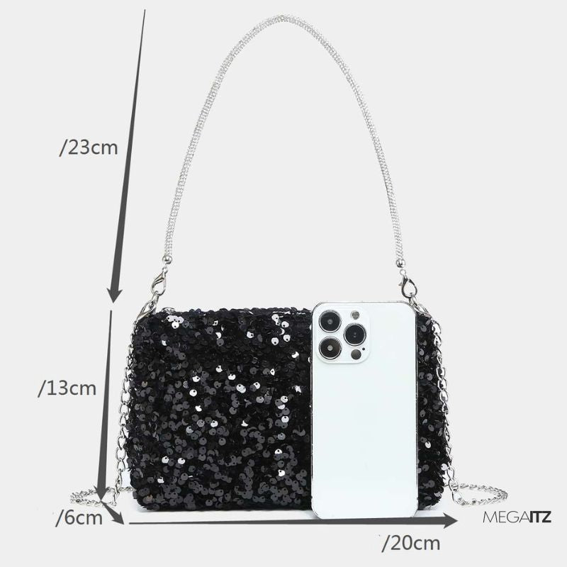 Megaitz - Bolsa Crossbody Paête Corrente Emily