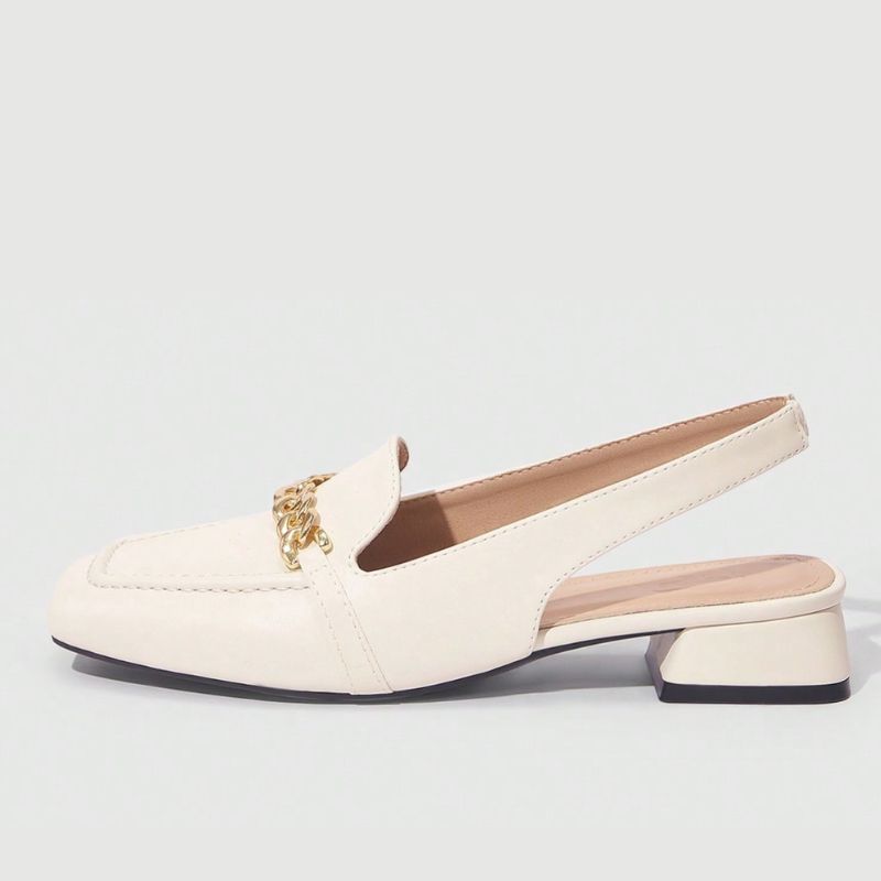 Mocassim Slingback Steps - Branco / 34. Megaitz