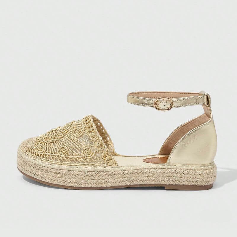 Megaitz - Sandália Espadrille Rendada Deena Dourado / 34