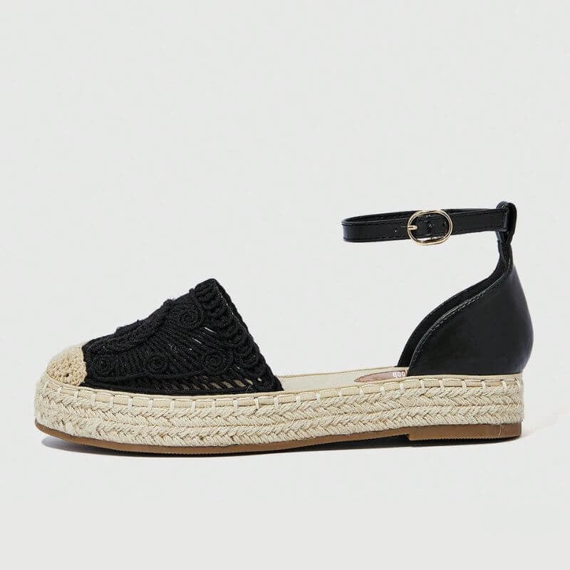 Megaitz - Sandália Espadrille Rendada Deena Preto / 34