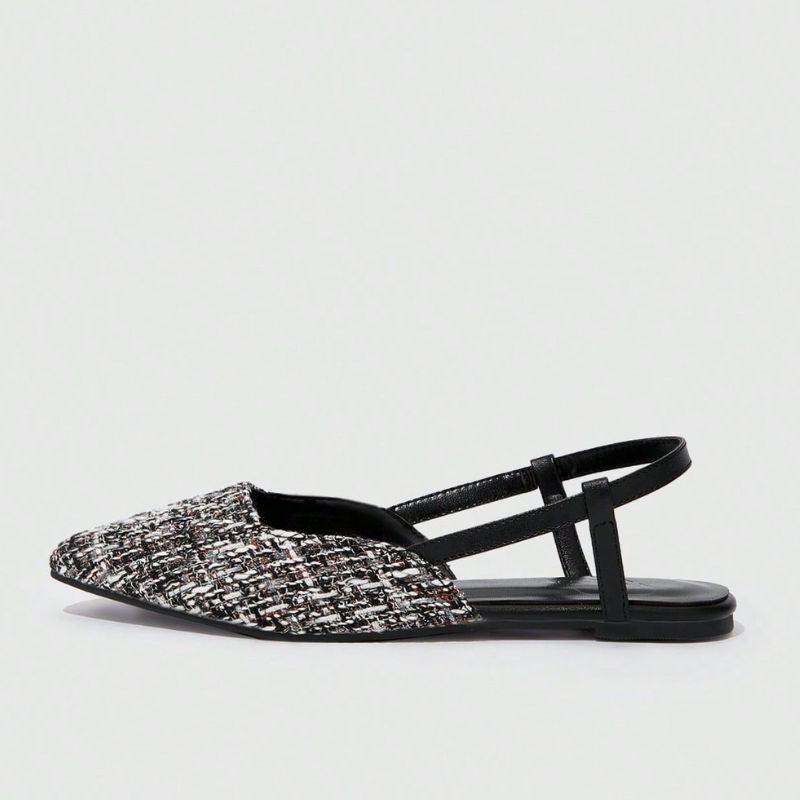 Megaitz - Sapatilha Preta Bico Fino Slingback Karla Preto