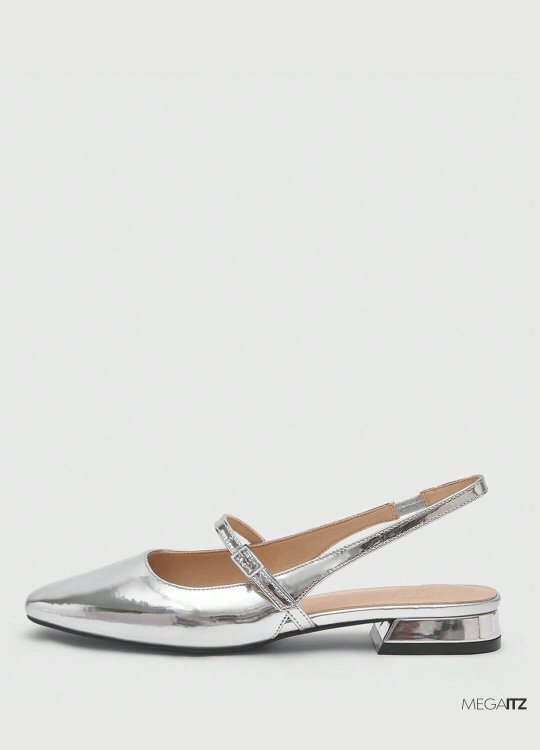 Megaitz - Sapatilha Slingback Prata Hanna