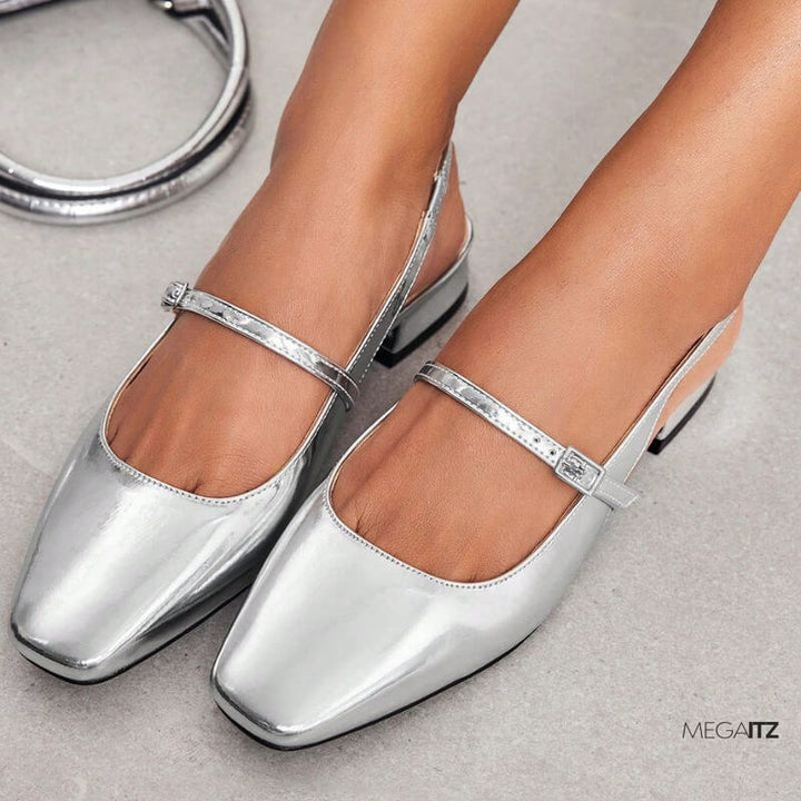 Megaitz - Sapatilha Slingback Prata Hanna