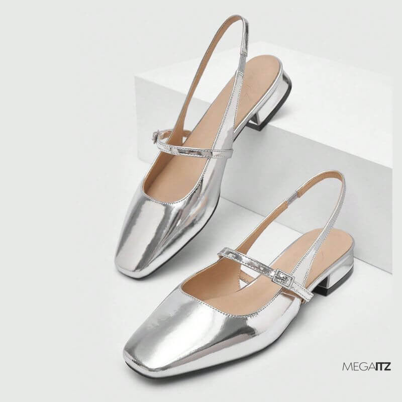 Megaitz - Sapatilha Slingback Prata Hanna