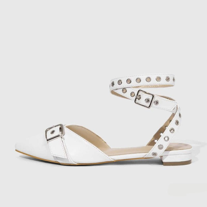 Megaitz - Sapatilha Slingback Tachas Vamille Branco / 34