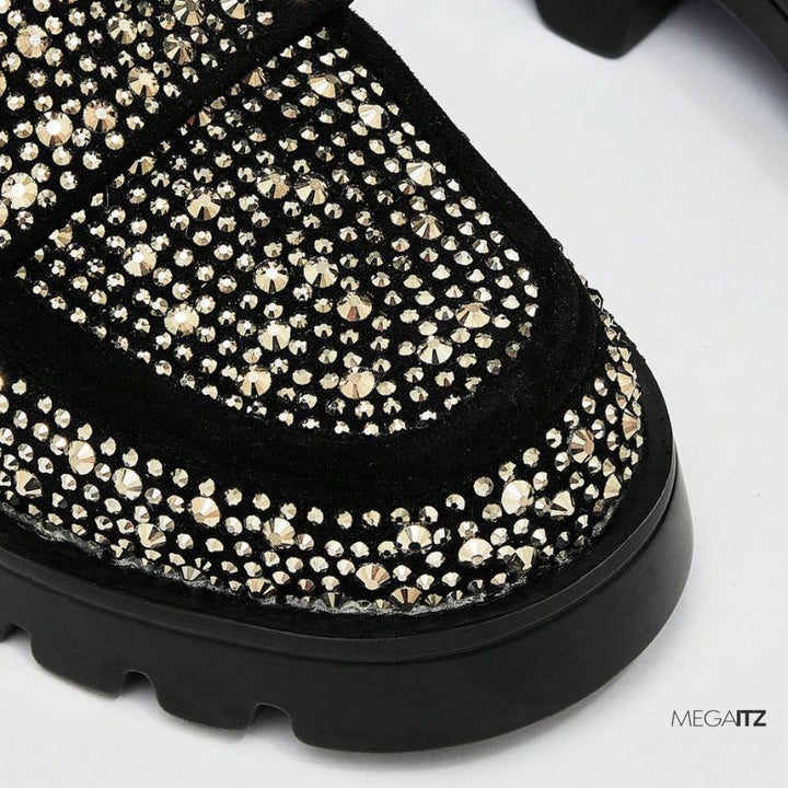 Megaitz - Sapato Mule Strass Flatform Fiori