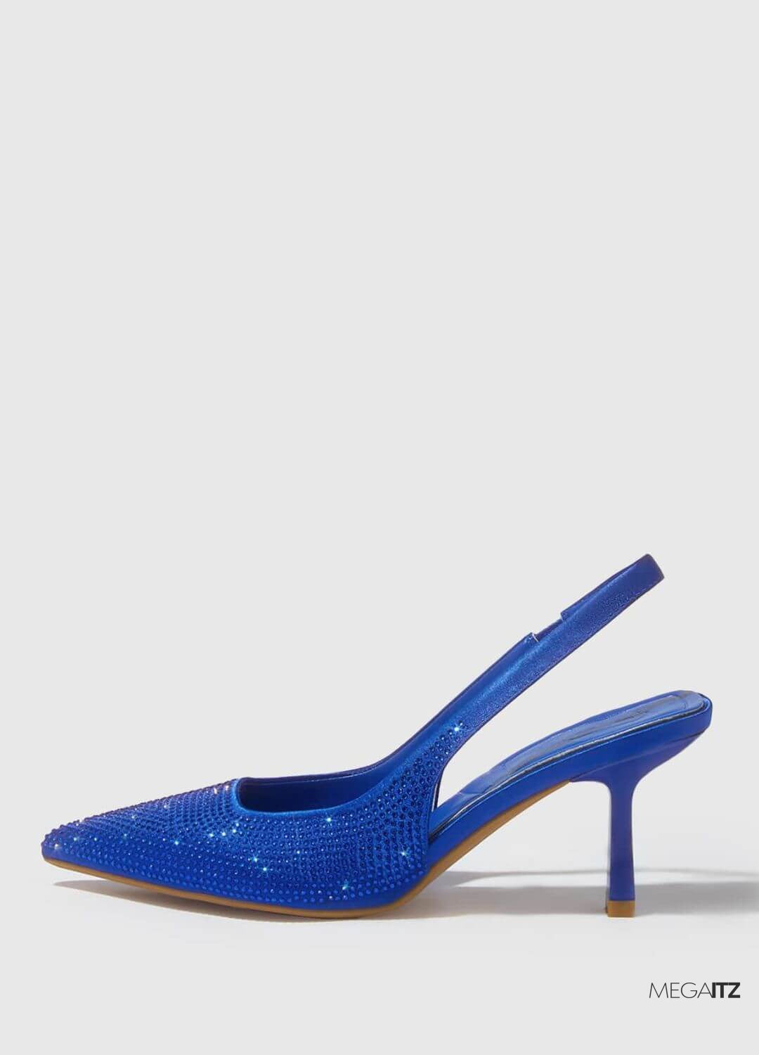 Megaitz - Scarpin Azul Strass Bico Fino Shantal