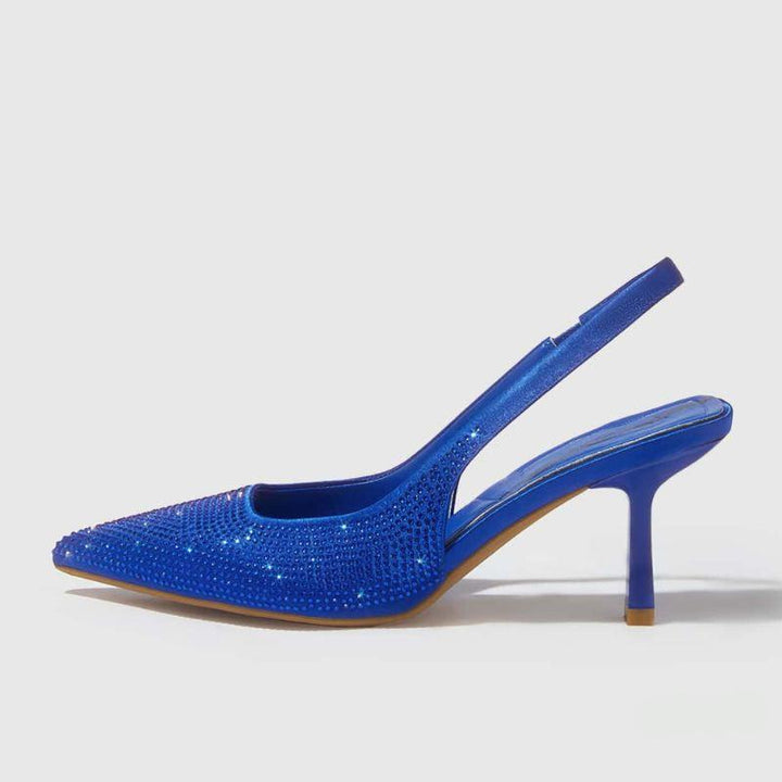 Megaitz - Scarpin Azul Strass Bico Fino Shantal / 34