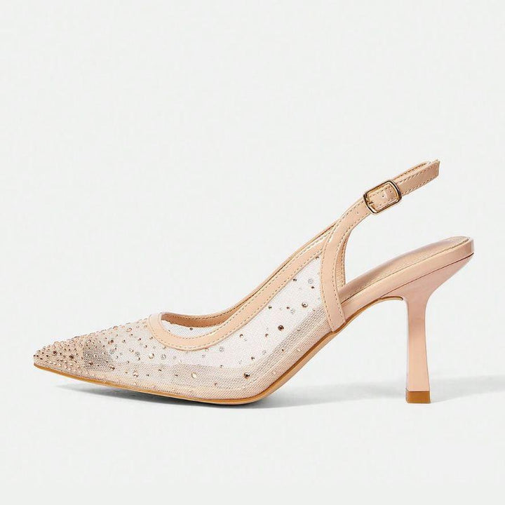 Megaitz - Scarpin Salto Médio Slingback Espark Nude / 34