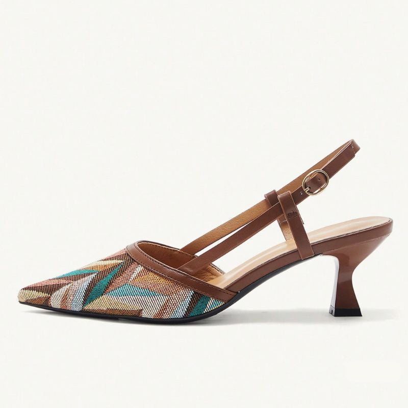 Megaitz - Scarpin Slingback Bico Fino Salto Taça Médio