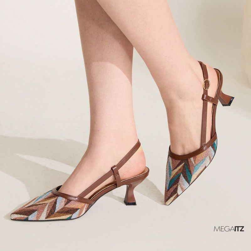 Megaitz - Scarpin Slingback Bico Fino Salto Taça Médio