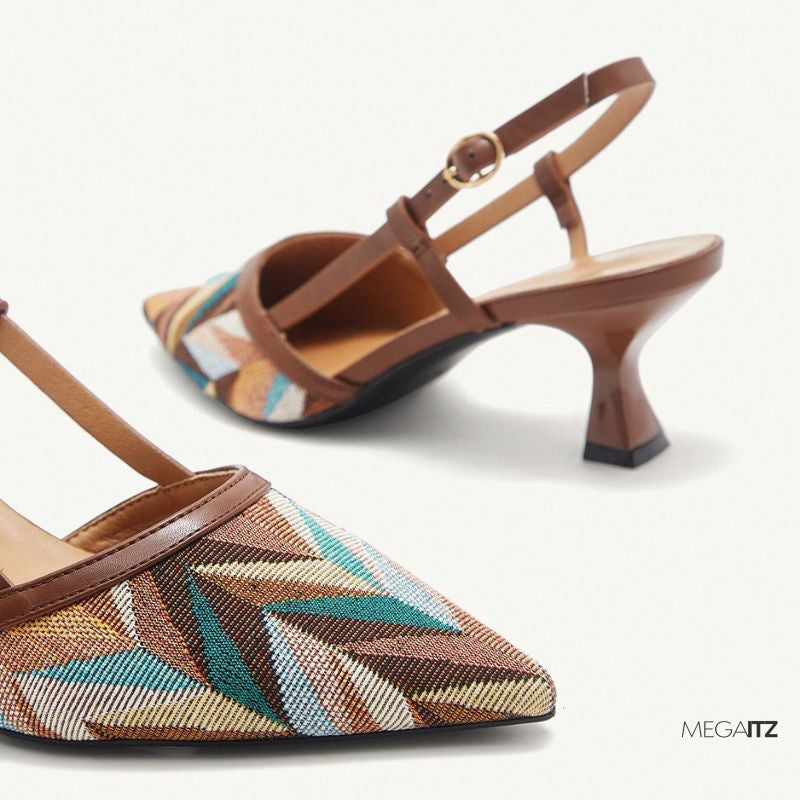 Megaitz - Scarpin Slingback Bico Fino Salto Taça Médio