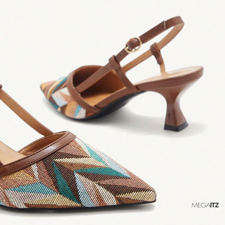 Megaitz - Scarpin Slingback Bico Fino Salto Taça Médio