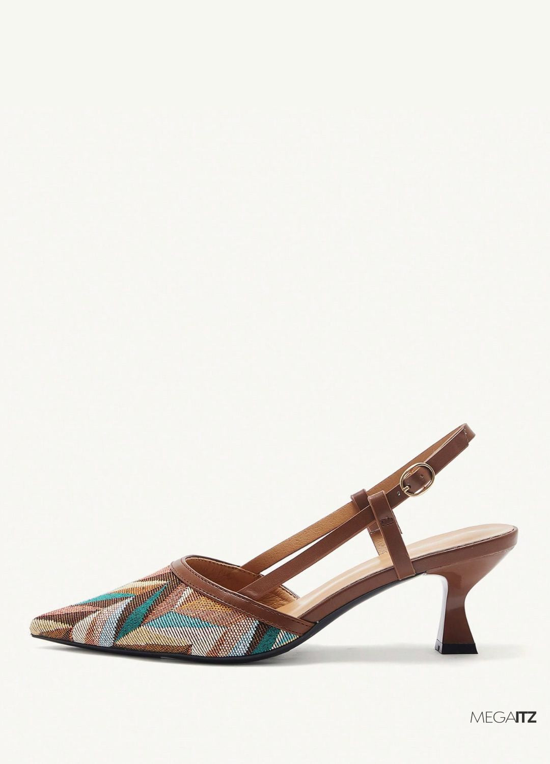 Megaitz - Scarpin Slingback Bico Fino Salto Taça Médio