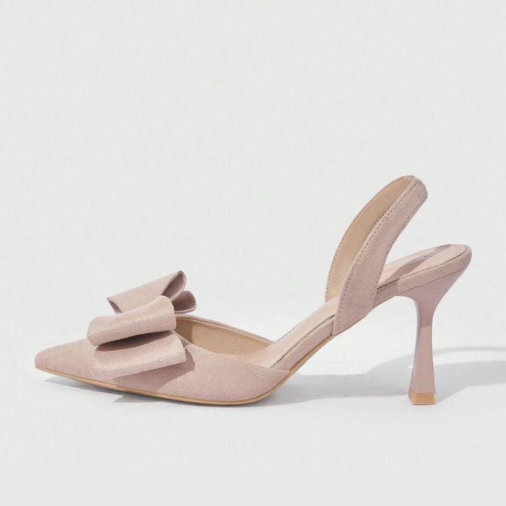 Megaitz - Scarpin Slingback Camurça Laço Romina Nude / 34