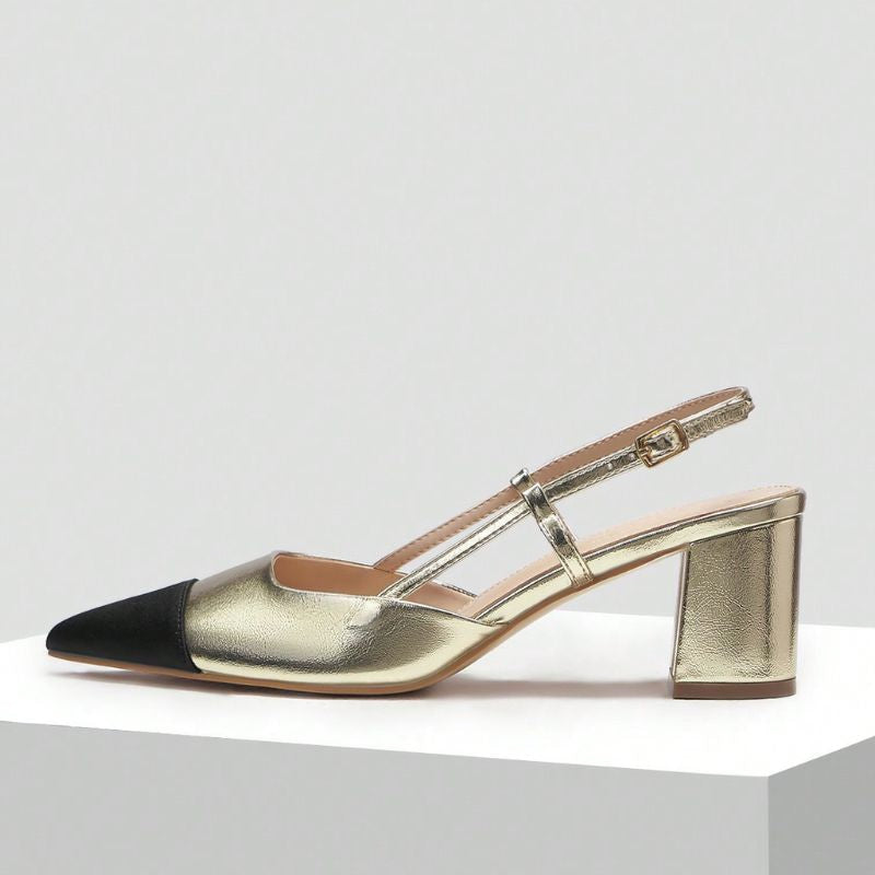 Megaitz - Scarpin Slingback Cap Toe Camacho Dourado / 34