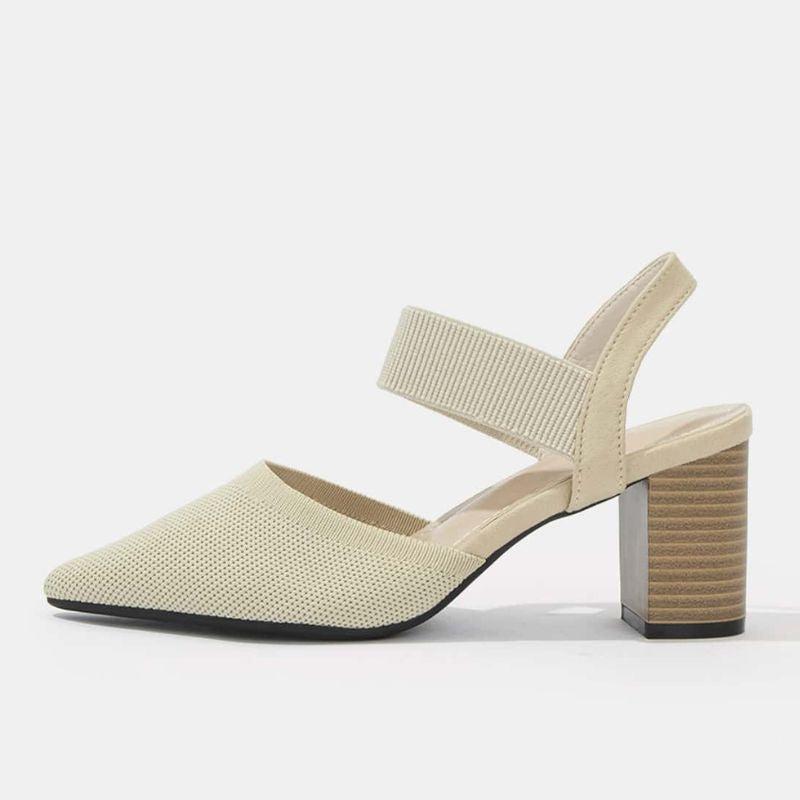 Megaitz - Scarpin Slingback Elástico Mirele Nude / 34