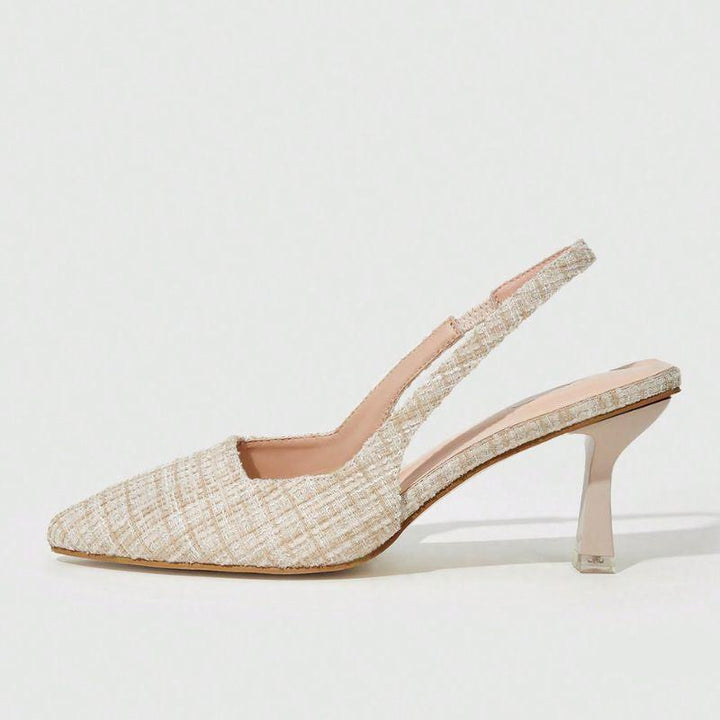 Megaitz - Scarpin Slingback Salto Médio Thalia Nude / 34