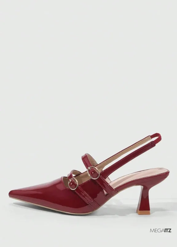 Megaitz - Scarpin Slingback Verniz Bordô Nidia