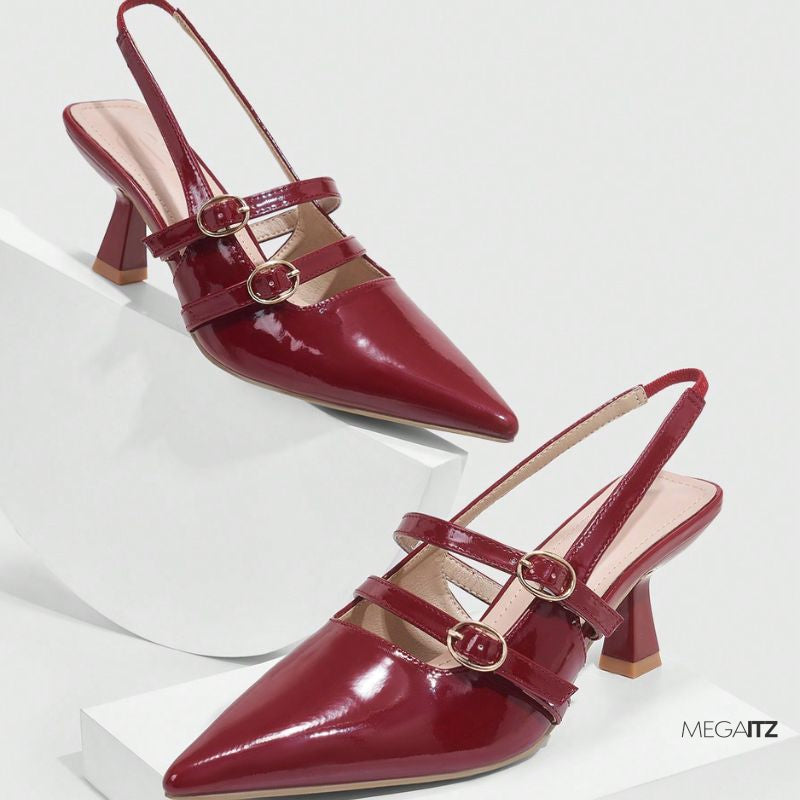 Megaitz - Scarpin Slingback Verniz Bordô Nidia