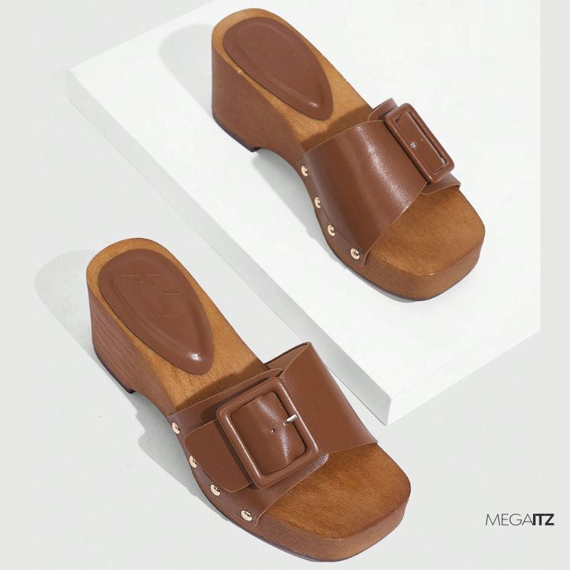 Megaitz - Tamanco Flatform Fivela Tanon