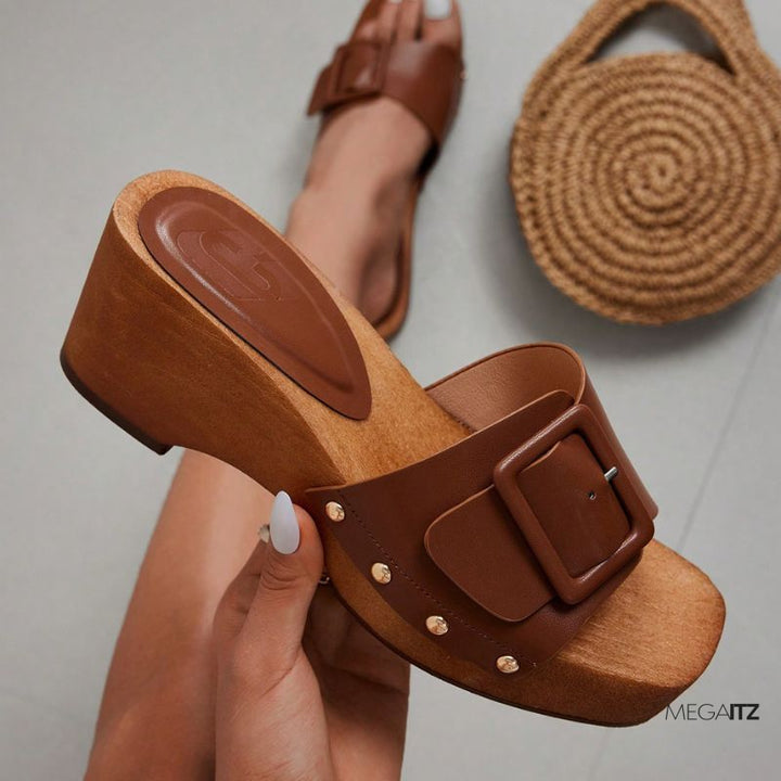 Megaitz - Tamanco Flatform Fivela Tanon