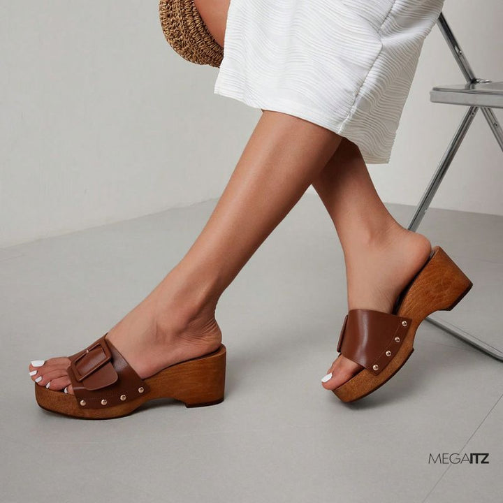 Megaitz - Tamanco Flatform Fivela Tanon