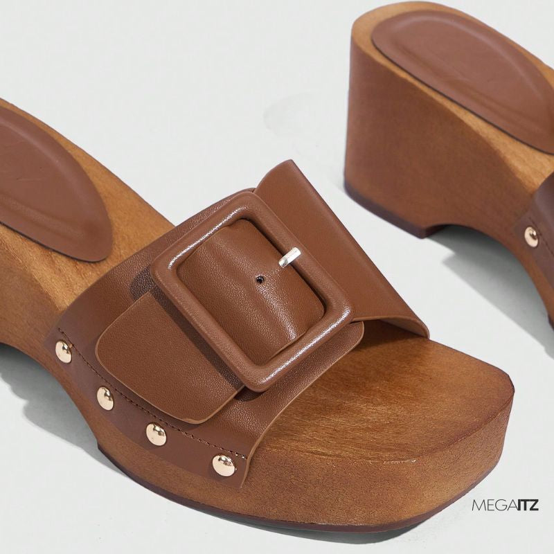 Megaitz - Tamanco Flatform Fivela Tanon