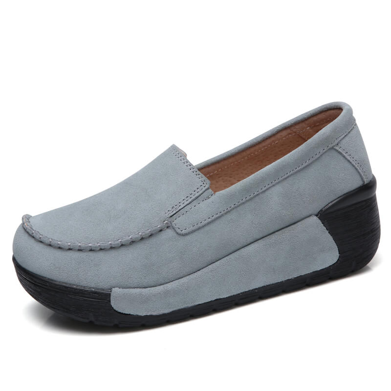 Mocassim Couro Leanna - Cinza / 33 - C4414 Megaitz