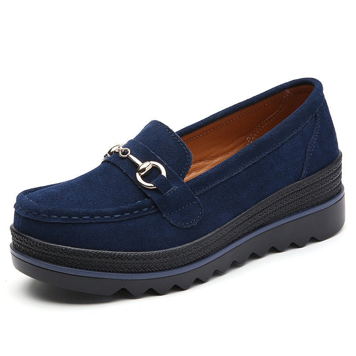 Mocassim Couro Olive - Azul Marinho / 33 - C5094 Megaitz